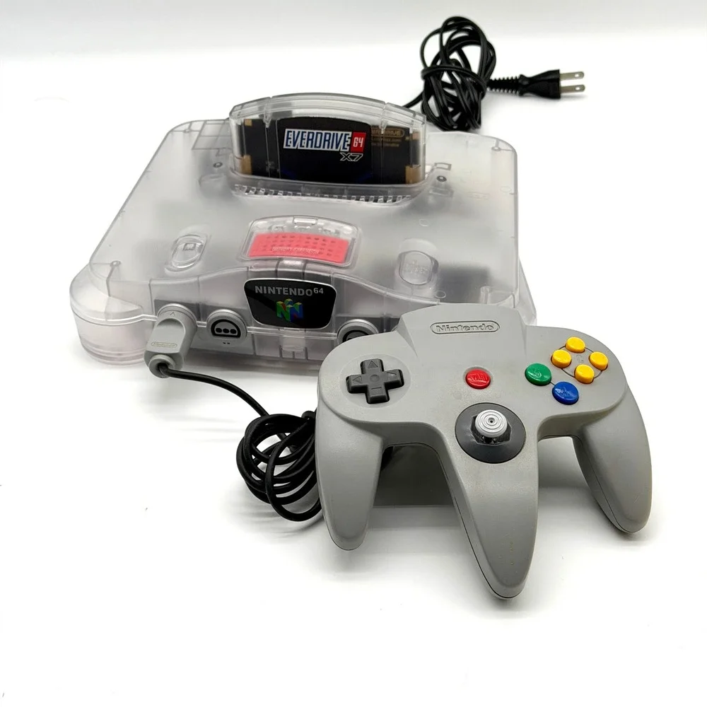 Nintendo 64 N64 Custom Clear Console HDMI 64 X7 Expansion Pak Gray